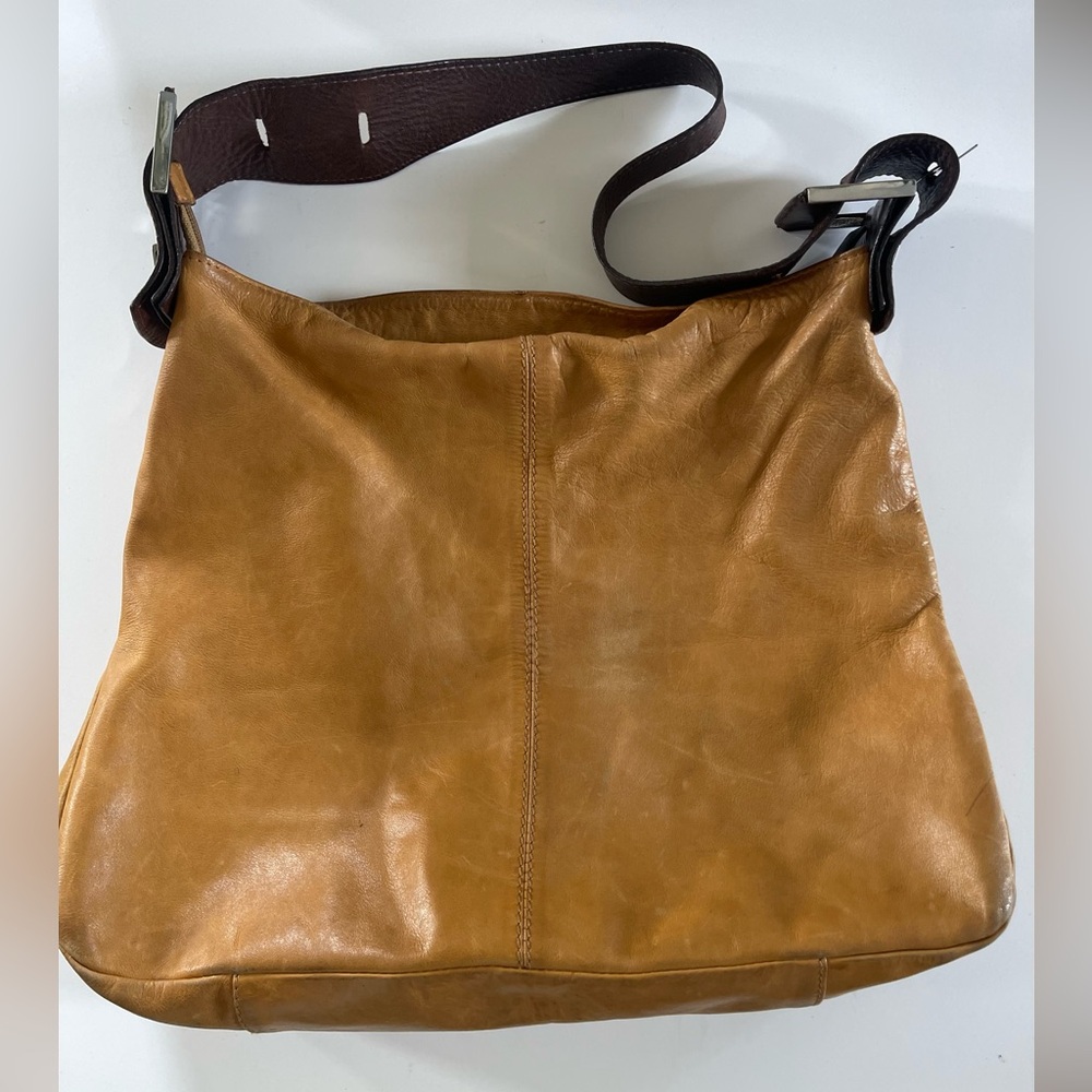 Tan/Carmel & Brown Leather Shoulder Bag